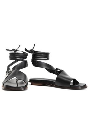 3.1 PHILLIP LIM / フィリップ リム LACE-UP BUCKLE-EMBELLISHED LEATHER SANDALS,3074457345621870147