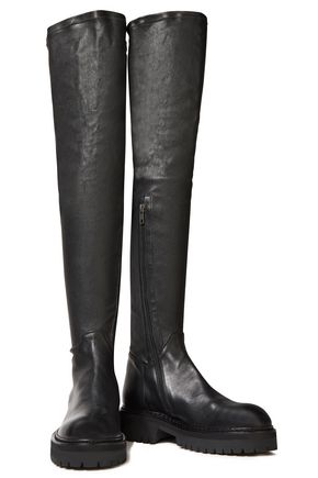 Ann Demeulemeester Stretch-leather Over-the-knee Boots In Black