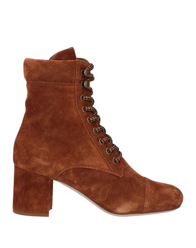 Miu Miu Woman Ankle Boots Tan Size 6 Soft Leather In Brown