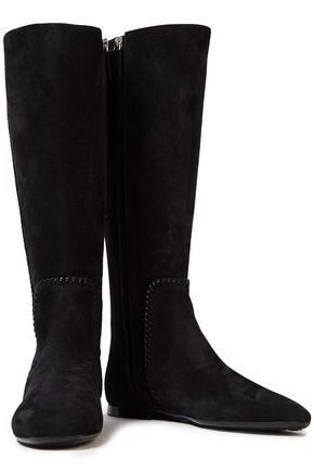 TOD'S LEATHER-TRIMMED SUEDE BOOTS,3074457345633513627