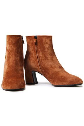 Roger Vivier Woman Embellished Suede Ankle Boots Light Brown