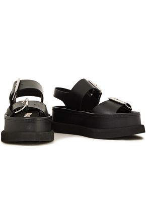 Stella Mccartney Pamir Buckled Faux Leather Platform Sandals In Black