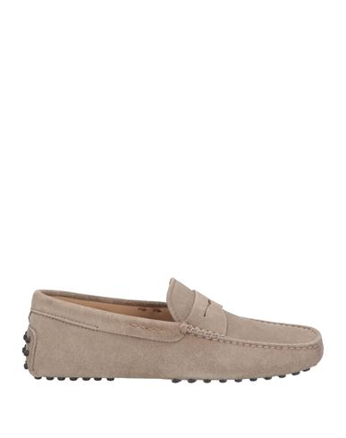 Tod's Man Loafers Taupe Size 7.5 Leather In Grey
