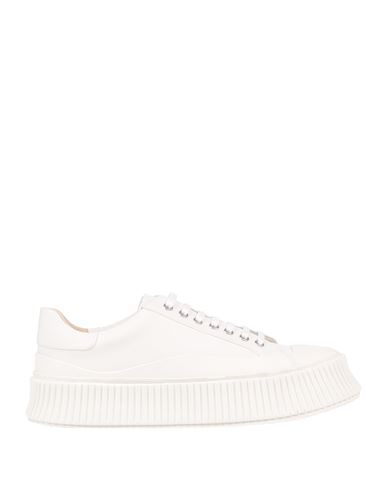 Shop Jil Sander Man Sneakers White Size 7 Textile Fibers