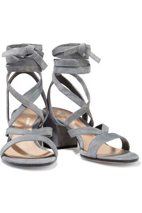 Gianvito Rossi Janis 65 Suede Sandals In Gray
