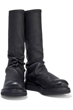 Rick Owens Creeper Stretch-leather Sock Boots In Black