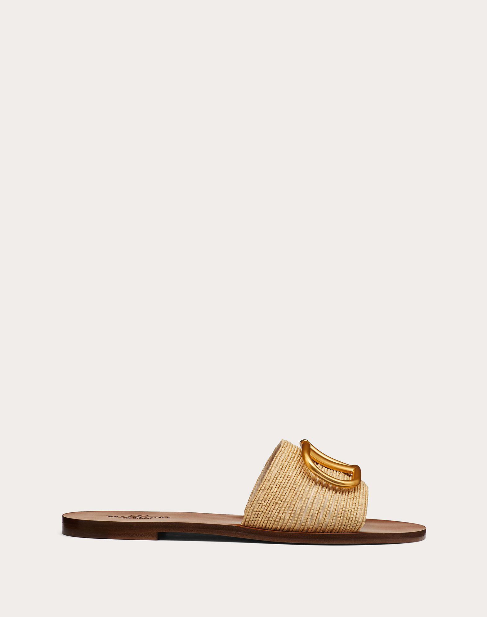 valentino raffia slide