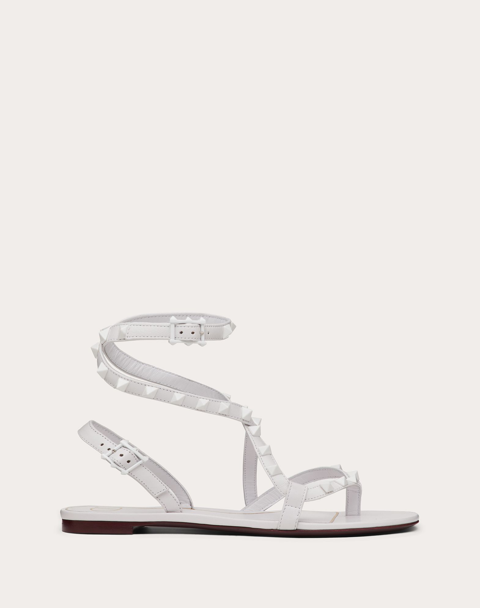 silver valentino flip flops