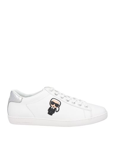 Karl Lagerfeld Kupsole Ii Karl Ikonic Lo Lace Woman Sneakers White Size 10 Soft Leather
