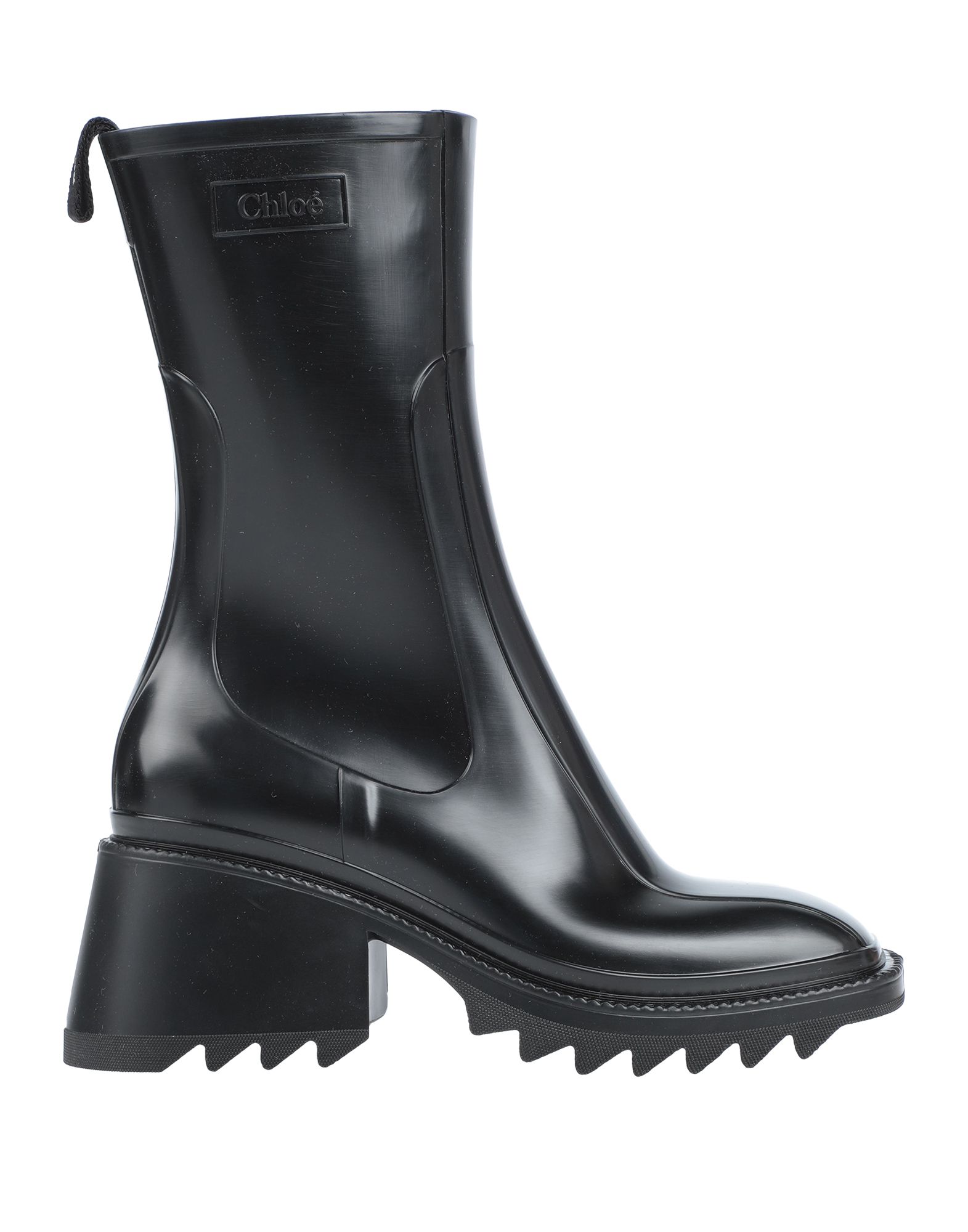 Chloe クロエ 黒 ラバー ジッパー付き 長靴 ヒール Chloe クロエ 黒 ラバー ジッパー付き 長靴 ヒール