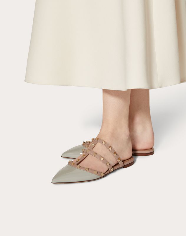 rockstud leather mules