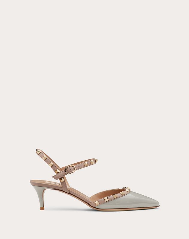 Rockstud patent leather ankle strap 