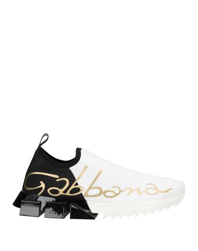 Dolce & Gabbana Man Sneakers White Size 6 Textile Fibers In Black