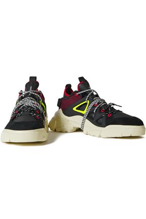 MCQ BY ALEXANDER MCQUEEN ORBYT LEATHER, SUEDE AND NEOPRENE SNEAKERS,3074457345622446121