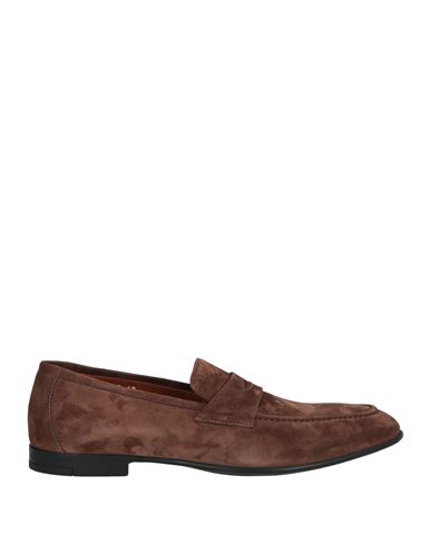 Doucal's Man Loafers Chocolate Brown Size 9 Leather In Brown