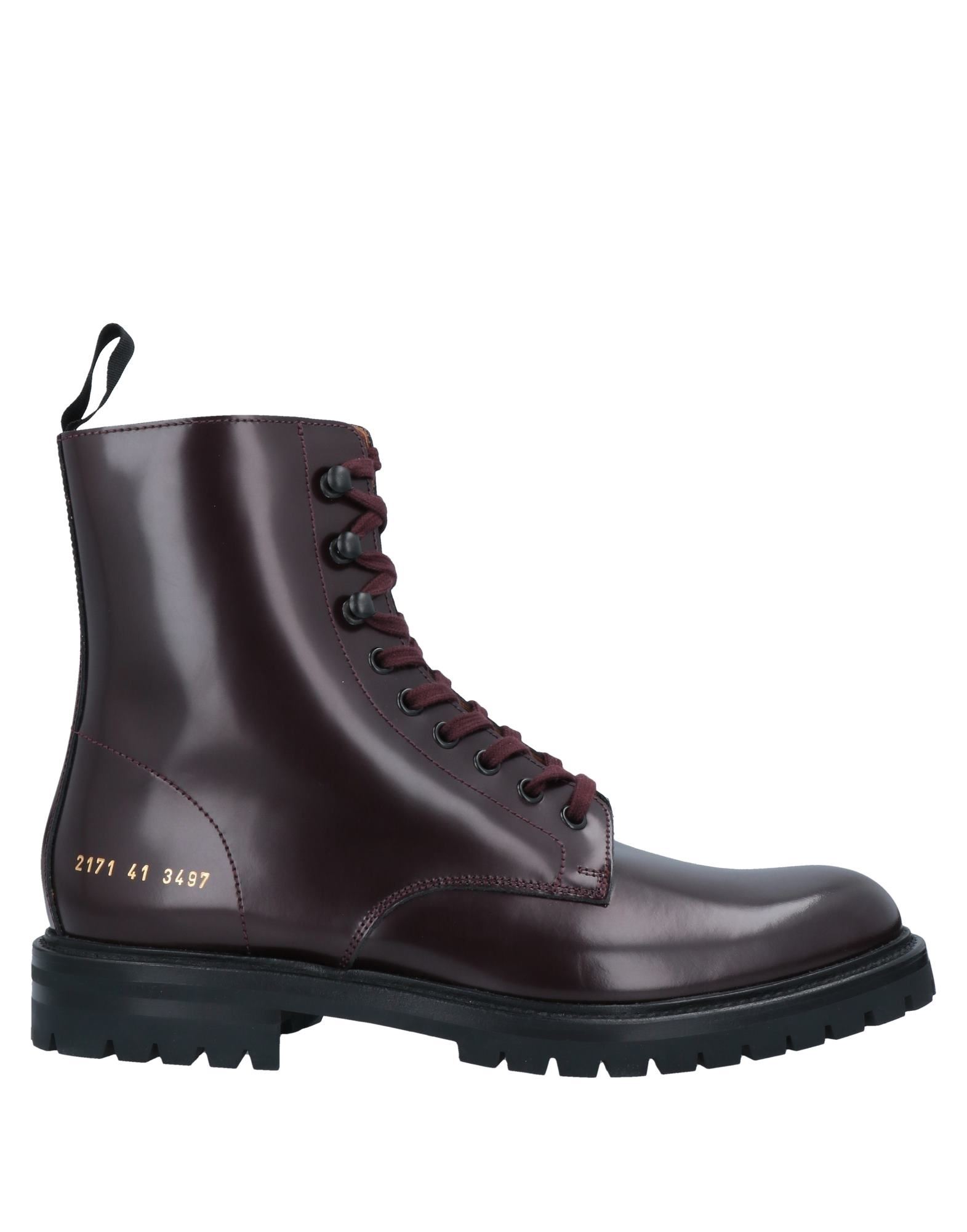 Common Projects Ankle Boots In Maroon
