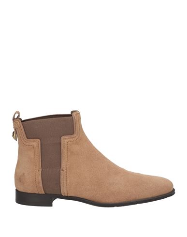 Tod's Woman Ankle Boots Camel Size 7.5 Leather In Beige