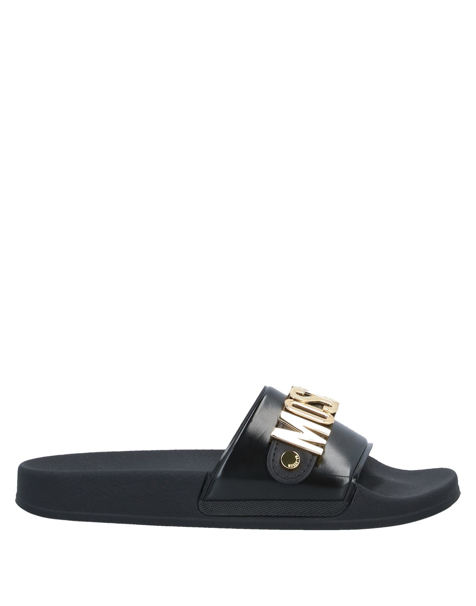 Moschino Pvc Sandal Slide With Lettering Logo In Black