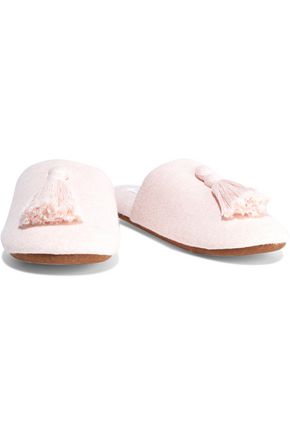 Click to view more detailed imagery on our partner's website Skin Vara Tasseled Cotton-blend Slippers In Pastel Pink