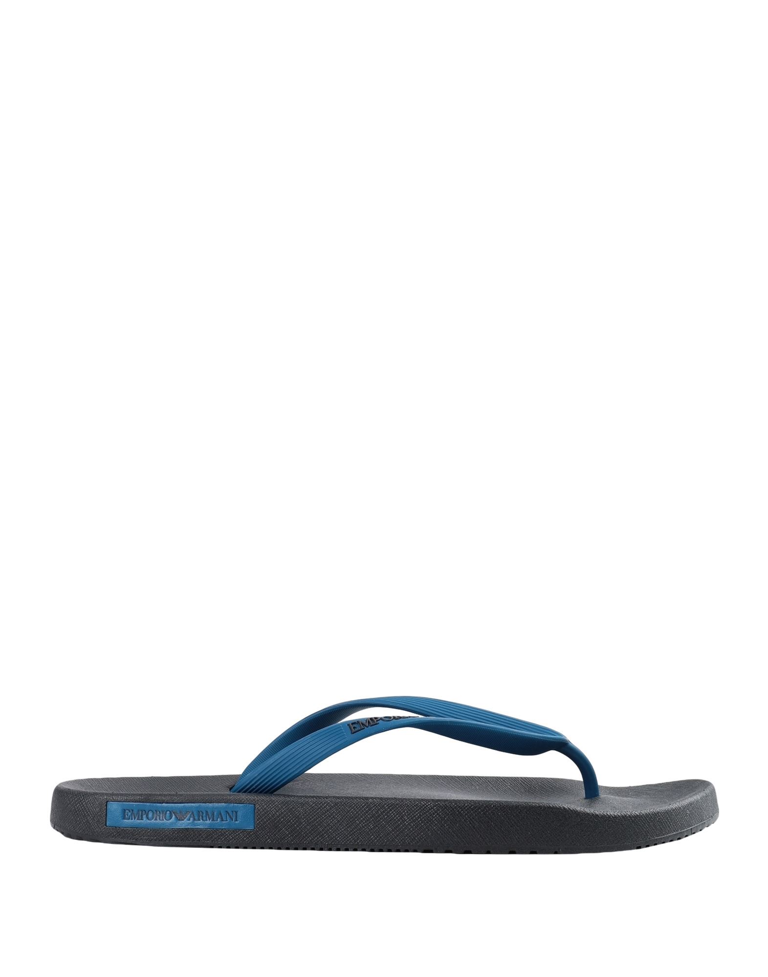 Emporio Armani Toe Strap Sandals In Slate Blue