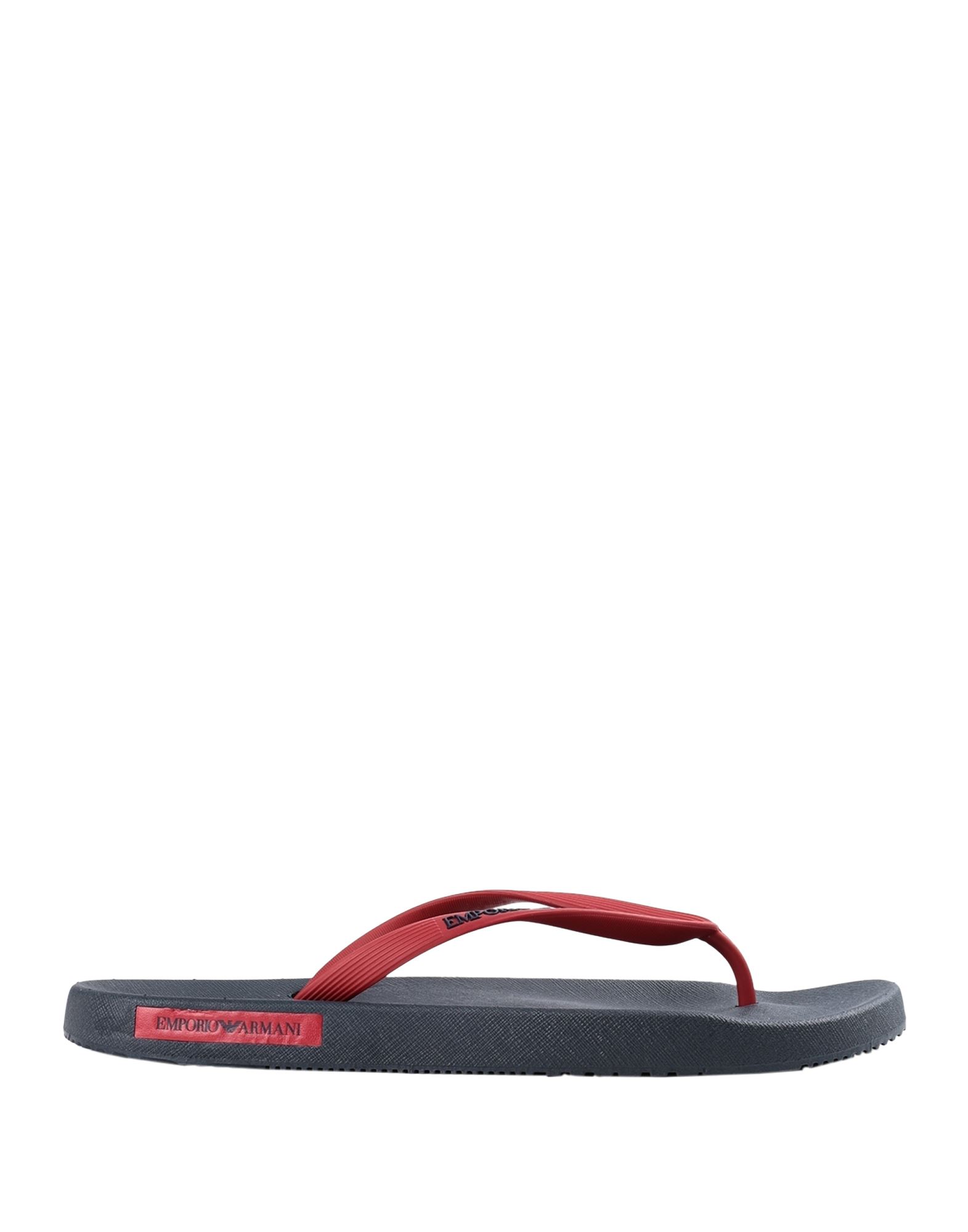 Emporio Armani Toe Strap Sandals In Brick Red