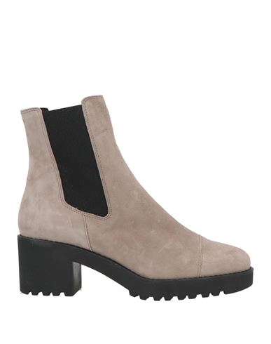 Hogan Woman Ankle Boots Taupe Size 6.5 Soft Leather In Grey