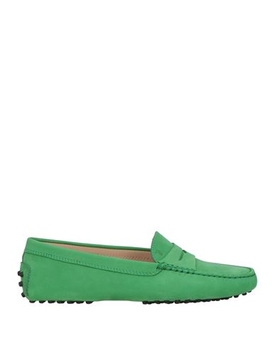 Shop Tod's Woman Loafers Green Size 7 Leather