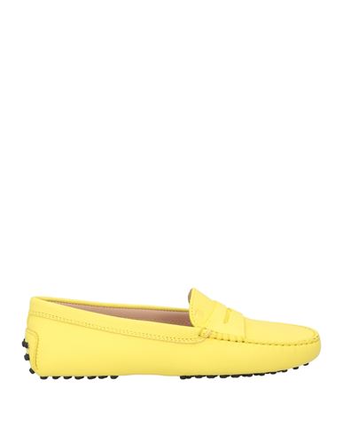 Shop Tod's Woman Loafers Yellow Size 7.5 Leather
