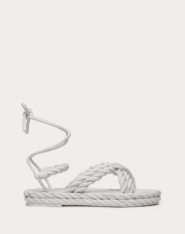 silver valentino flip flops