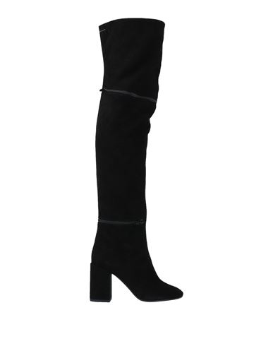 Mm6 Maison Margiela Woman Knee Boots Black Size 7 Soft Leather