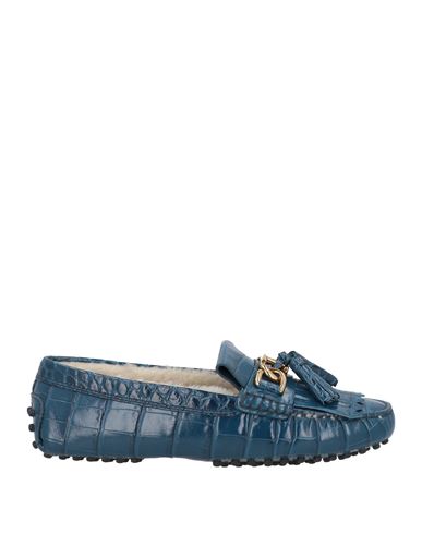 Tod's Woman Loafers Blue Size 5 Soft Leather