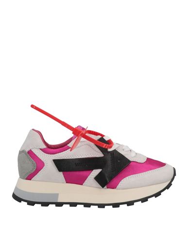 Off-white Woman Sneakers Fuchsia Size 5 Soft Leather, Textile Fibers In Pink