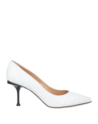 Sergio Rossi Woman Pumps White Size 10 Soft Leather In White