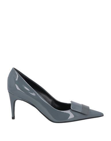 Sergio Rossi Woman Pumps Grey Size 9 Soft Leather