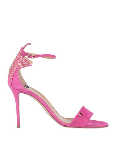 Elisabetta Franchi Woman Sandals Fuchsia Size 7 Soft Leather In Pink