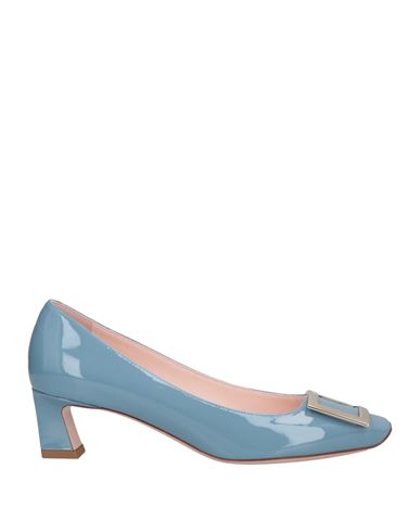 Roger Vivier Woman Pumps Pastel Blue Size 8 Soft Leather