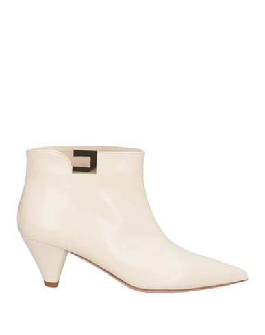 Elisabetta Franchi Woman Ankle Boots Cream Size 6 Soft Leather In White