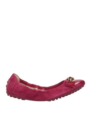 Tod's Woman Ballet Flats Mauve Size 7.5 Leather In Purple
