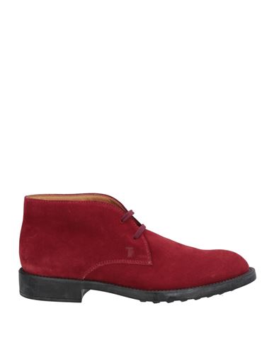 Tod's Man Ankle Boots Brick Red Size 8 Soft Leather
