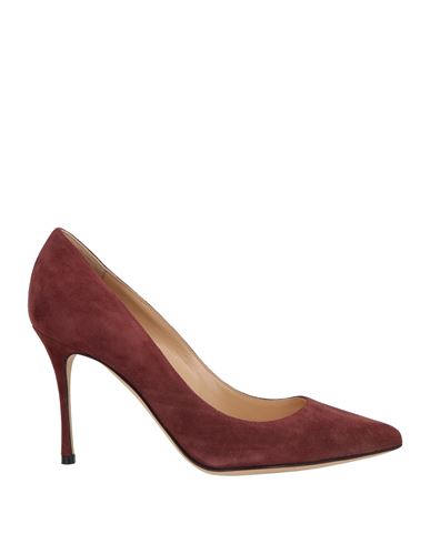 Sergio Rossi Woman Pumps Burgundy Size 5.5 Leather In Brown