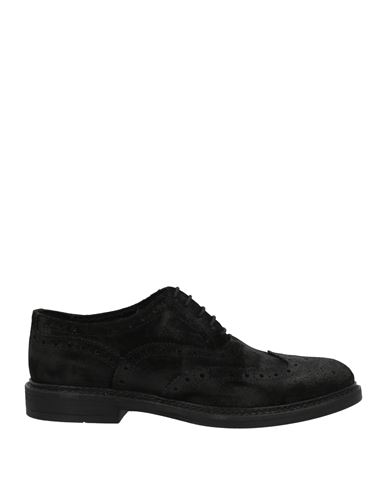 Grey Daniele Alessandrini Man Lace-up Shoes Black Size 11 Soft Leather