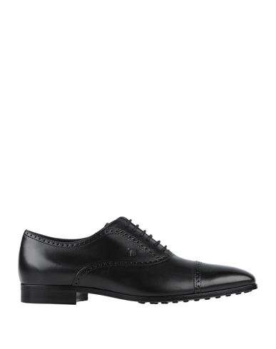 Tod's Man Lace-up Shoes Black Size 7 Leather