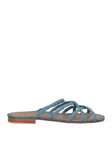 Carrie Forbes Woman Sandals Pastel Blue Size 6 Straw
