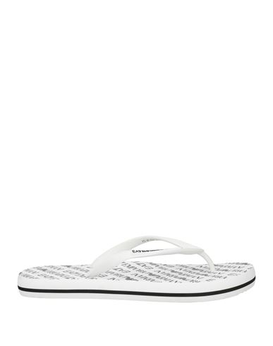 Ea7 Man Toe Strap Sandals White Size 8.5 Rubber