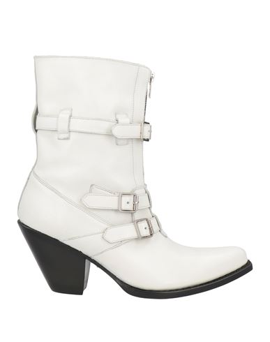 Celine Woman Ankle Boots Ivory Size 5 Soft Leather In White