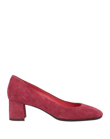 Pas De Rouge Woman Pumps Garnet Size 11 Soft Leather In Red