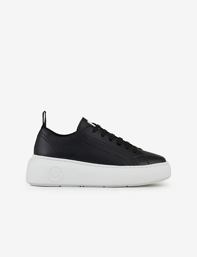 Armani Exchange Sneakers Nero Bovino, Poliestere