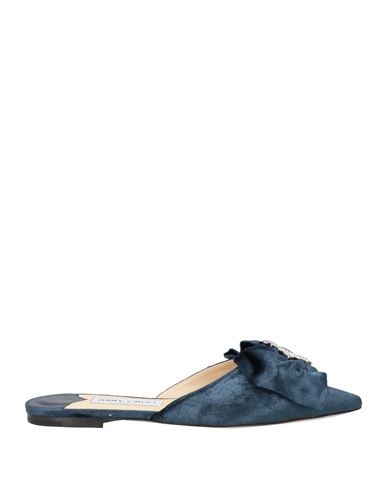 JIMMY CHOO JIMMY CHOO WOMAN MULES & CLOGS NAVY SIZE 7 TEXTILE FIBERS 