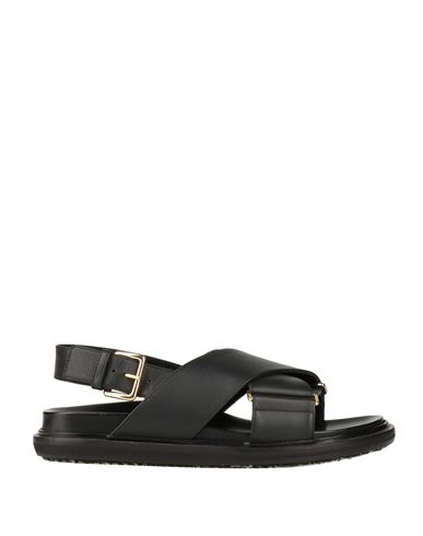 Marni Woman Sandals Black Size 6 Soft Leather In Black