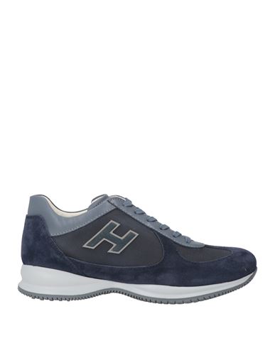 Hogan Man Sneakers Midnight Blue Size 9 Textile Fibers, Soft Leather